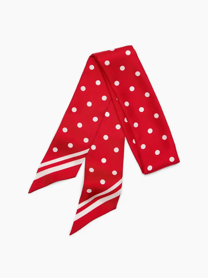 Silk Bag Scarf - Red dot