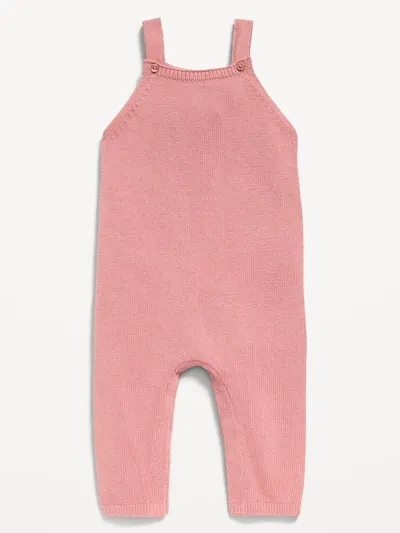 Sleeveless Sweater-Knit Jumpsuit for Baby - Pink Paradigm