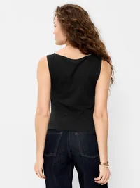 Sleeveless Twist-Front Top - Black Jack — view 3