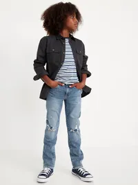 Slim 360° Stretch Jeans for Boys - Destructed Wash — view 3