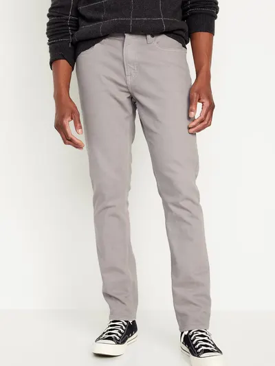 Slim Built-In Flex Five-Pocket Pants - Light Gray