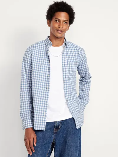 Slim Fit Printed Everyday Shirt - Blue Gingham