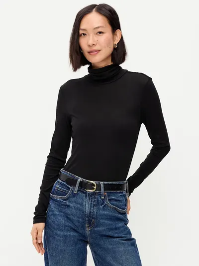 Slim-Fit Turtleneck - Black Jack