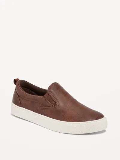 Slip-On Sneakers for Boys - Brown Leather