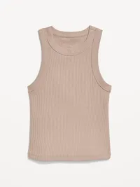 Snug Crop Ribbed Tank Top - Chocolate Malted — view 3