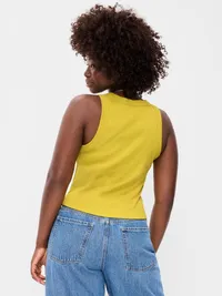 Snug Crop Ribbed Tank Top - Lacewing — view 5