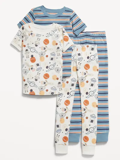 Snug-Fit Printed Pajama 4-Piece for Toddler & Baby - Outer Space