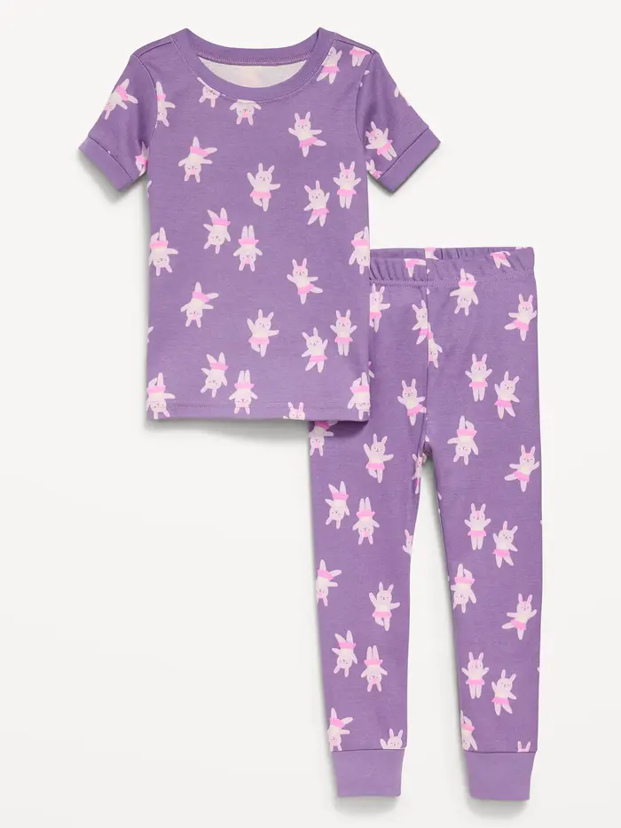 Snug-Fit Printed Pajama Set for Toddler & Baby - Bunny