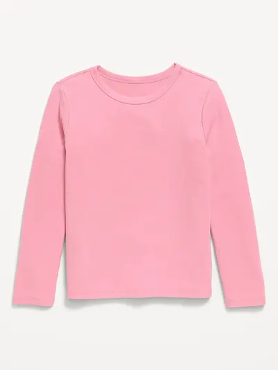 Softest Long-Sleeve Ribbed T-Shirt for Girls - Pressed Flower