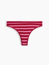 SoftMade Modal Thong - Pink & red stripe — view 4