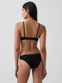 SoftMade Organic Stretch Cotton Triangle Bra - True black — view 2