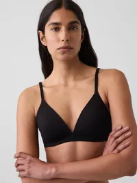 SoftMade Organic Stretch Cotton Triangle Bra - True black — view 3