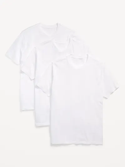 Solid Crew-Neck T-Shirt 3-Pack - White