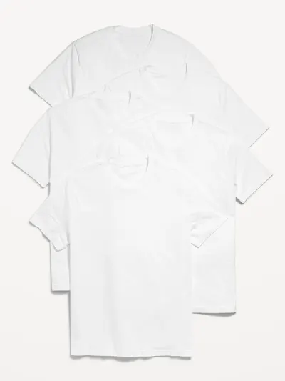 Solid Crew-Neck T-Shirt 5-Pack - White