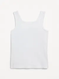 Solid Fitted Tank Top for Girls - White Lilies — view 2