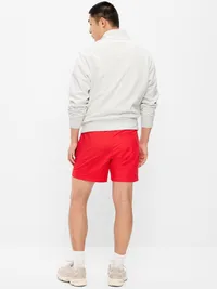 Solid Jogger Shorts -- 5-inch inseam - Red Buttons — view 3