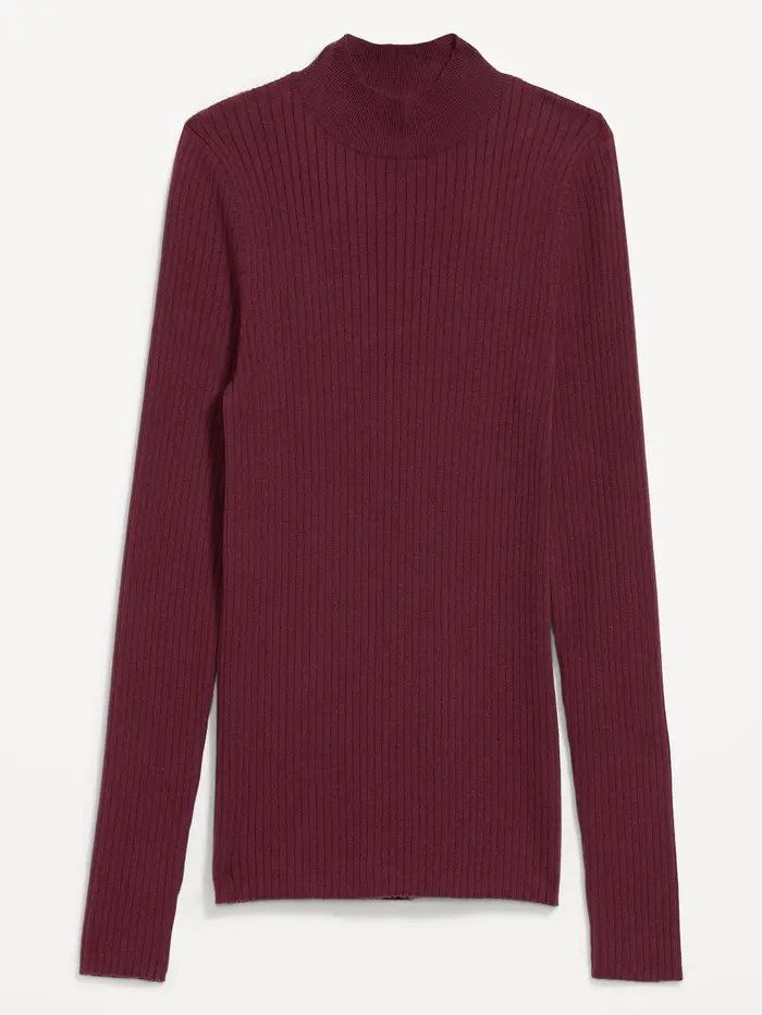 SoSoft Lite Ribbed Mock-Neck Sweater - Red Lacquer
