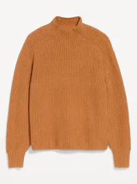 SoSoft Mock-Neck Shaker Sweater - Soft Bronze — view 4
