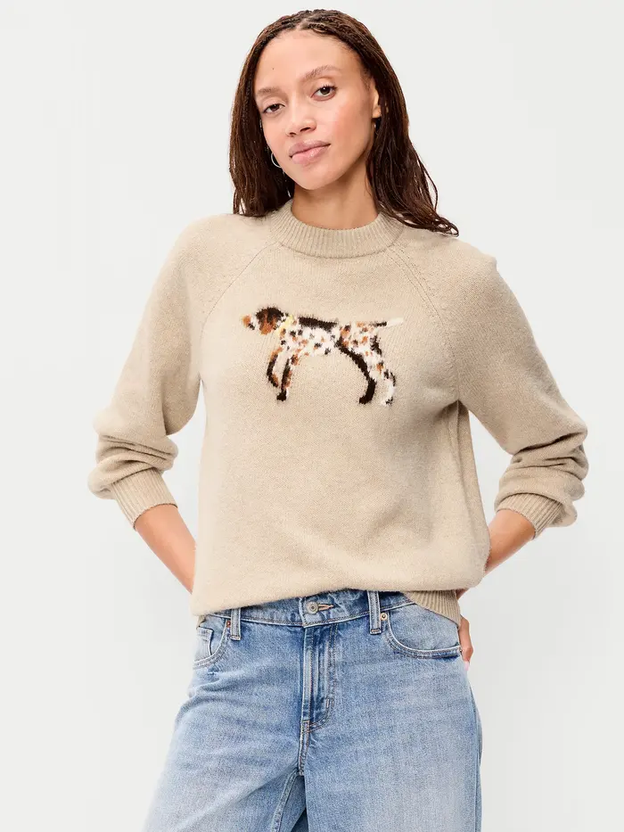 SoSoft Oversized Crew-Neck Sweater - Dogs