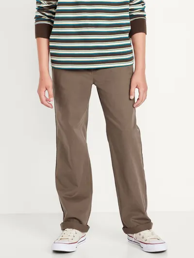 Straight Leg Built-In Flex Pull-On Pants for Boys - Brown