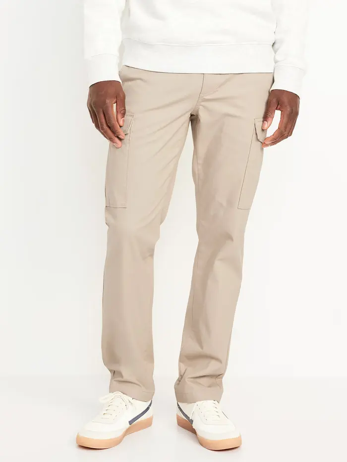 Straight Refined Tailored Cargo Pants - Beige
