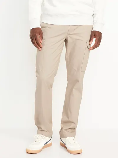 Straight Refined Tailored Cargo Pants - Beige