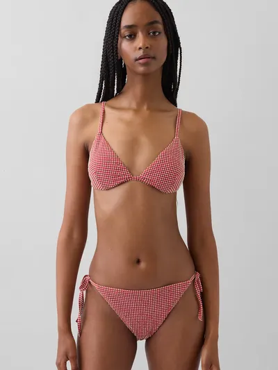 String Bikini Bottom - Red gingham