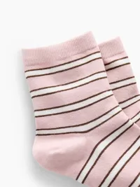 Stripe Half Crew Socks - Pink stripe — view 2