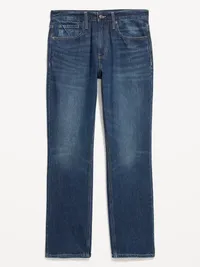 Structured Straight Non-Stretch Jeans - Dark Wash — view 4