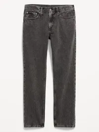 Structured Straight Non-Stretch Jeans - Washed Black — view 4