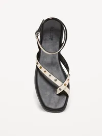 Studded Toe-Strap Sandals - Bone — view 3