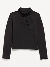 StudioSmooth Half-Zip Performance Top for Girls - Black Jack — view 3