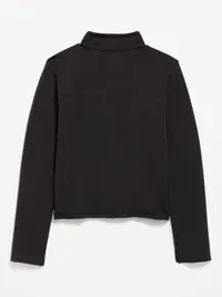 StudioSmooth Half-Zip Performance Top for Girls - Black Jack — view 4