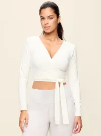 StudioSmooth Long-Sleeve Wrap Top - Magnolia — view 5
