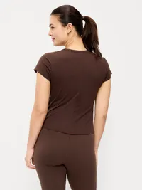 StudioSmooth Short-Sleeve Base Layer Top - Black Coffee — view 5