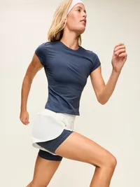 StudioSmooth Short-Sleeve Base Layer Top - Dusk Navy — view 3