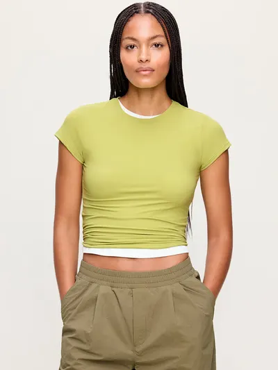 StudioSmooth Short-Sleeve Base Layer Top - Marshy Grass