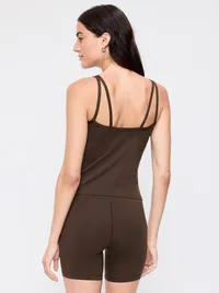 StudioSmooth Strappy Light Support Top - Black Coffee — view 2