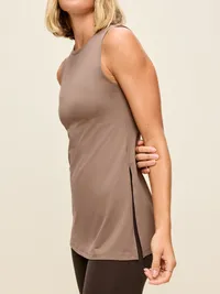 StudioSmooth Tunic Tank - Mocha — view 4