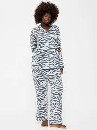 Sunday Sleep Knit Jersey Pant Set - Zebra — view 4