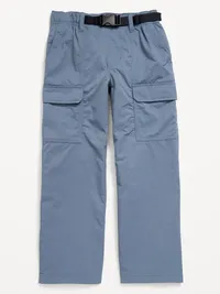 Super Baggy Belted Pull-On Cargo Pants for Boys - Wintry Waters — view 4