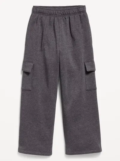 Super Baggy Wide-Leg Cargo Sweatpants for Girls - Black Jack