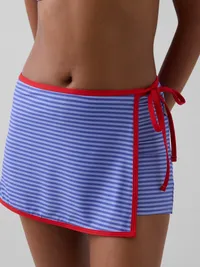 Swim Skort - Blue & red stripe — view 4