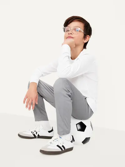 Tapered Soccer Pants for Boys - Light Gray