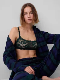 Textured Lace Bralette - Deep hunter green — view 5