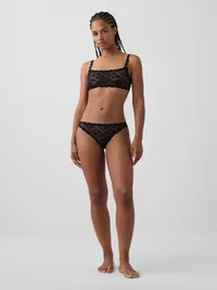 Textured Lace Bralette - True black — view 4