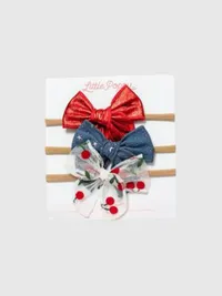 The Cherry Headband Bow Set - Multi — view 3