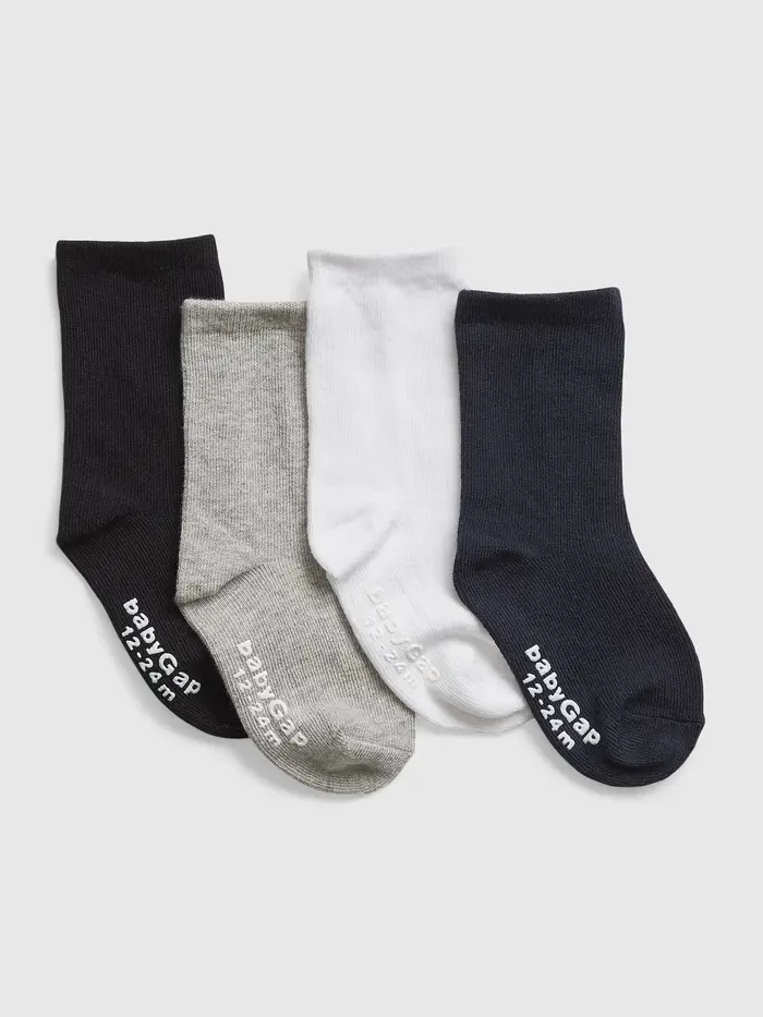 Toddler Crew Socks (4-Pack) - Multi