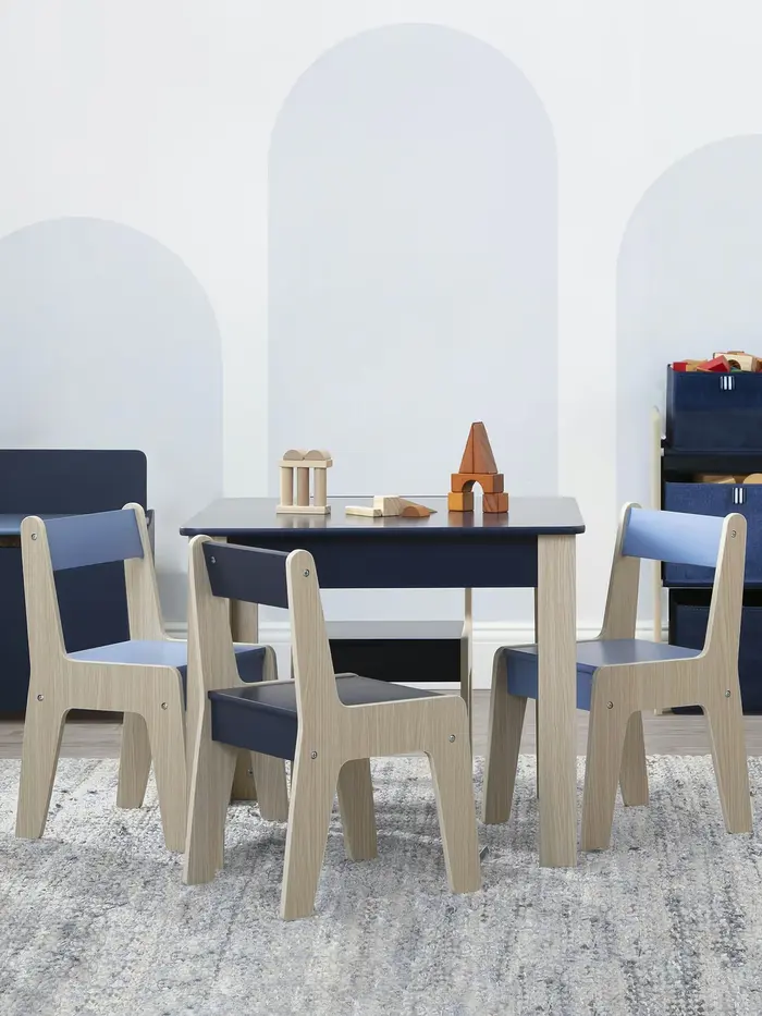 Toddler Table and Chairs Set - Navy