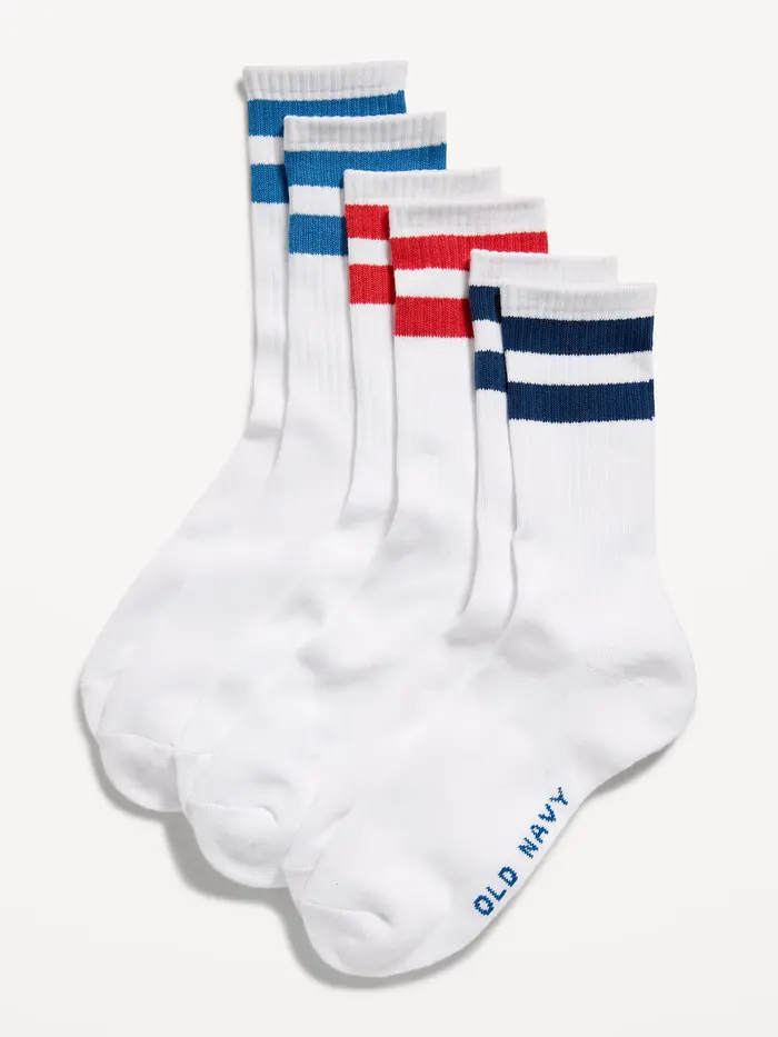 Tube Socks 3-Pack - White/Multi Stripe